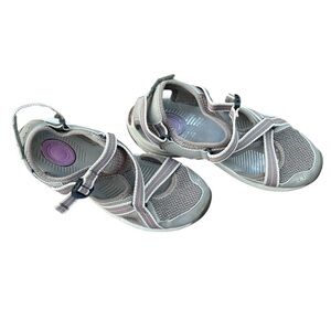 Teva Ewaso Sandals Women’s Size 7 Grey Adjustable Outdoor Sport Water Shoes EUC